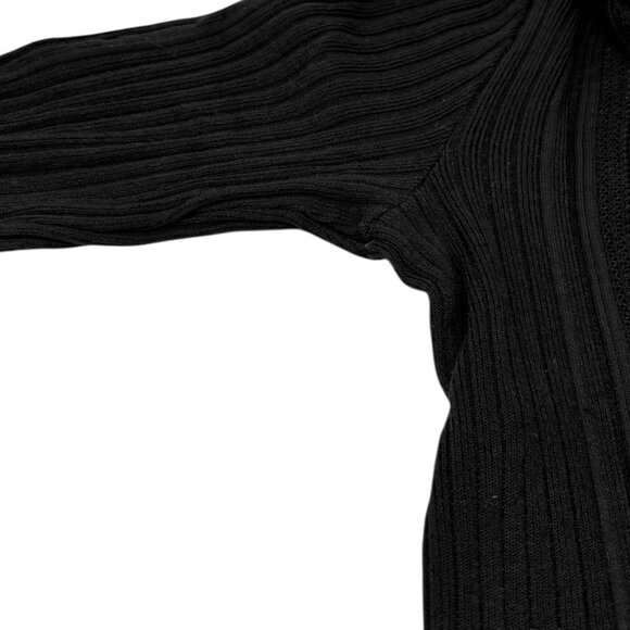 CHANEL Vintage 05A CC Logo Turtleneck Sweater Top #42 Black Mesh Long [105467] - Picture 11 of 14